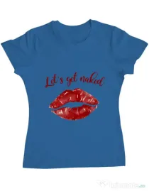 Tricou ADLER dama Lets get naked Albastru azuriu