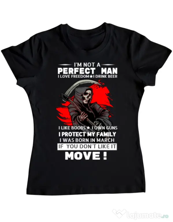 Tricou ADLER dama I am not a perfect man Negru