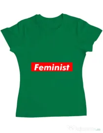 Tricou ADLER dama Feminist Verde mediu