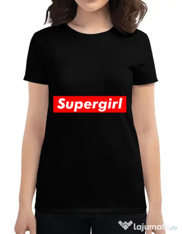 Tricou ADLER dama Supergirl Negru