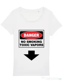 Tricou STANLEY STELLA dama Danger No Smoking Alb