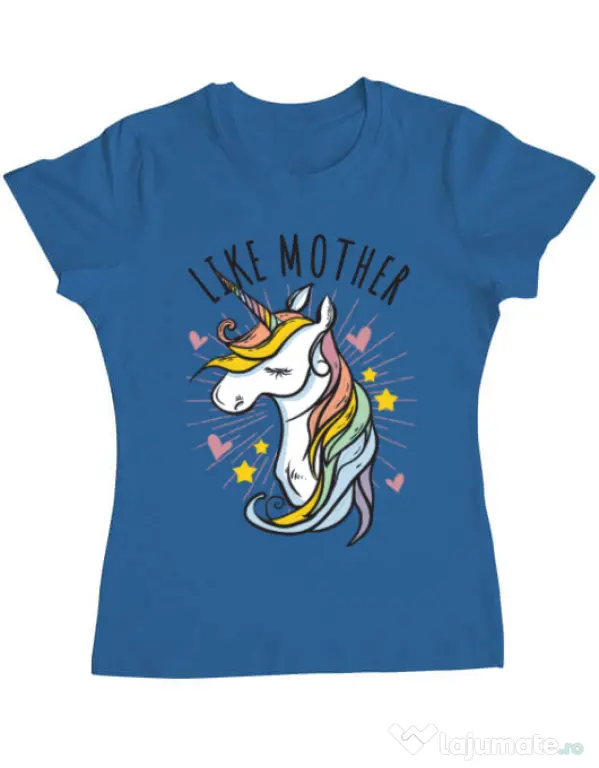 Tricou ADLER dama Like mother Albastru azuriu