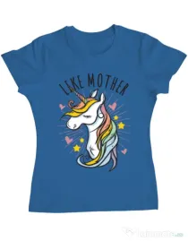 Tricou ADLER dama Like mother Albastru azuriu
