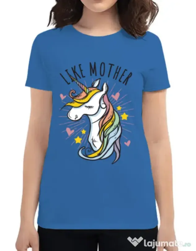 Tricou ADLER dama Like mother Albastru azuriu