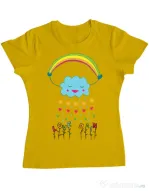 Tricou ADLER dama Love rain Galben