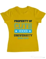 Tricou ADLER dama Cute university Galben