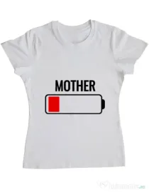 Tricou ADLER dama Mother battery Alb