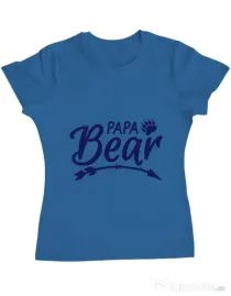 Tricou ADLER dama Papa bear Albastru azuriu