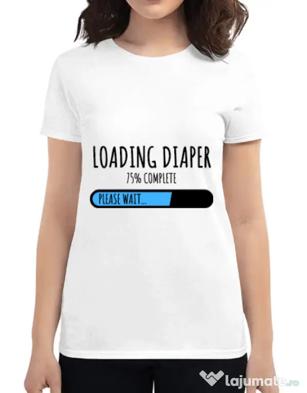 Tricou ADLER dama Loading diaper Alb