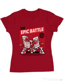 Tricou ADLER dama Epic battle Rosu