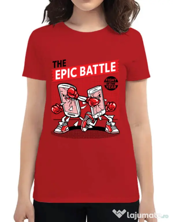 Tricou ADLER dama Epic battle Rosu