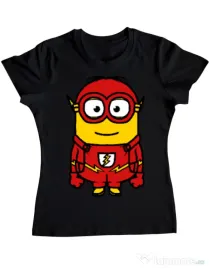 Tricou ADLER dama Minion flash Negru