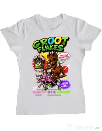 Tricou ADLER dama Groot flakes Alb
