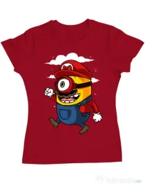 Tricou ADLER dama Mario minion Rosu