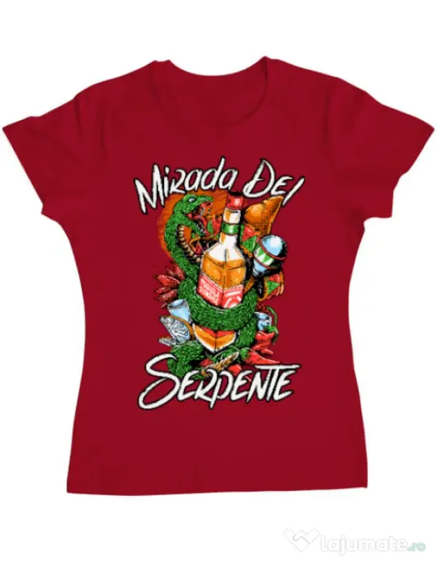 Tricou ADLER dama Mirada Del Serpiente Rosu