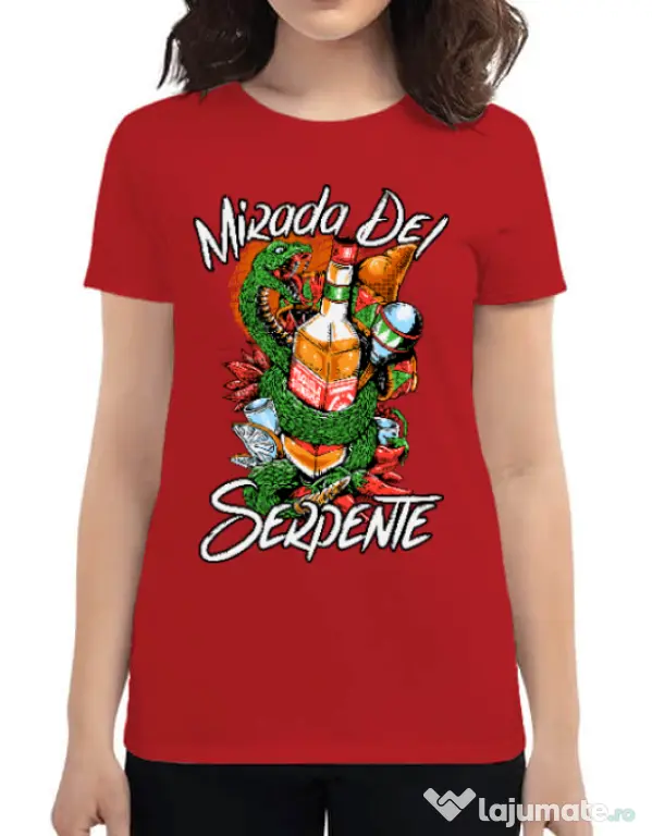 Tricou ADLER dama Mirada Del Serpiente Rosu
