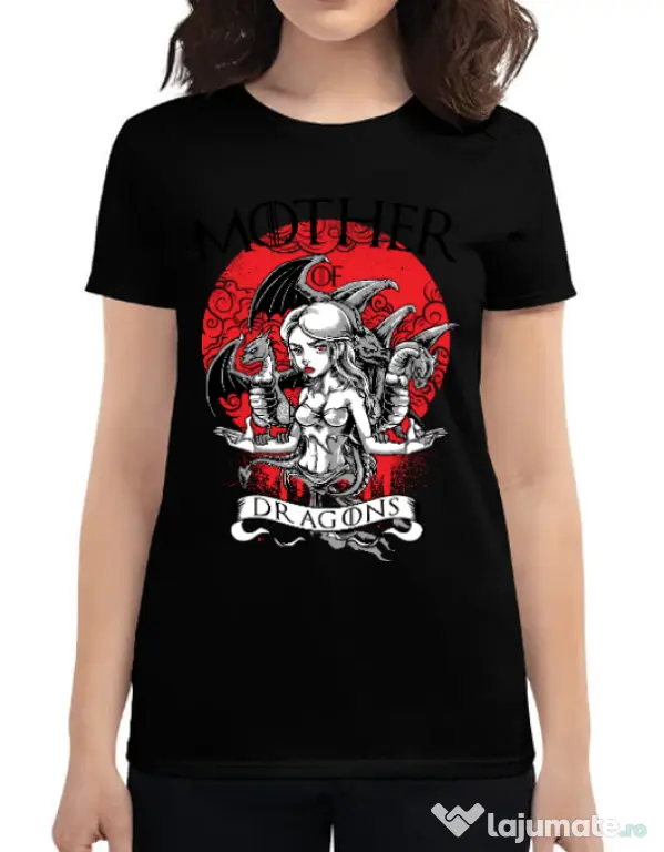 Tricou ADLER dama Mother of dragons Negru