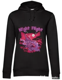 Hoodie dama cu gluga Night flight Negru