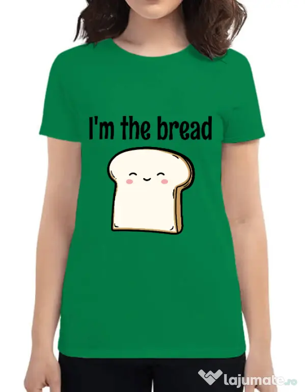 Tricou ADLER dama I am the bread Verde mediu