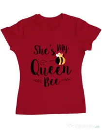 Tricou ADLER dama She is my queen bee Rosu