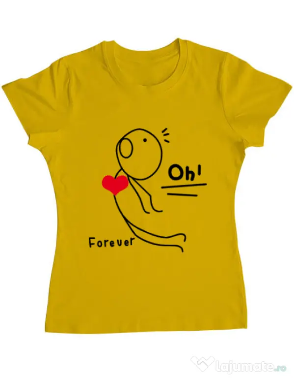 Tricou ADLER dama Our love story 2 Galben