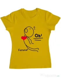 Tricou ADLER dama Our love story 2 Galben