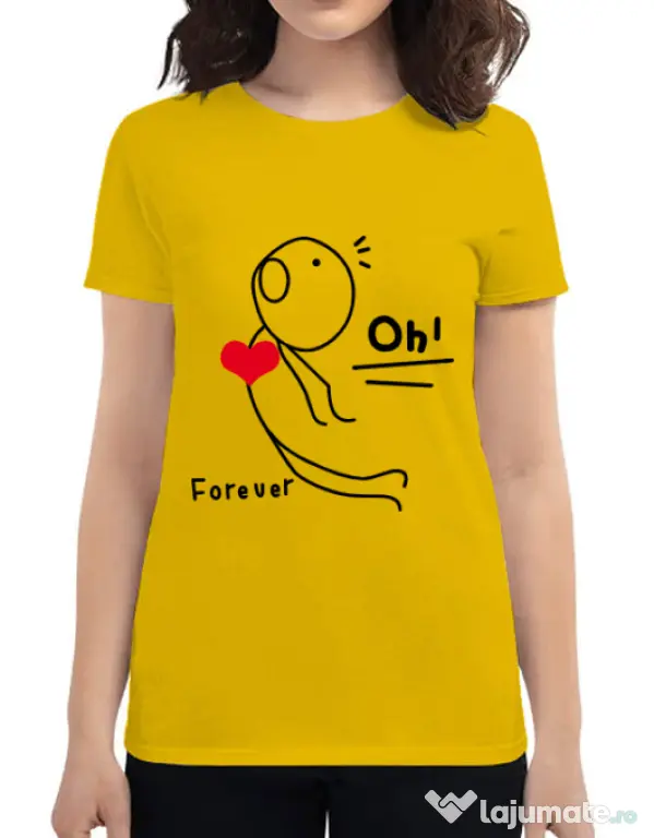 Tricou ADLER dama Our love story 2 Galben