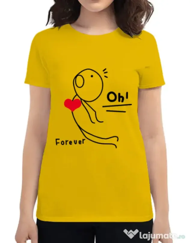 Tricou ADLER dama Our love story 2 Galben