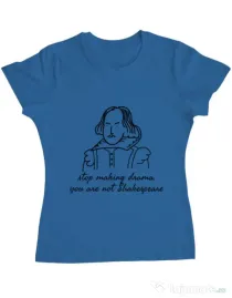 Tricou ADLER dama Stop making drama Albastru azuriu