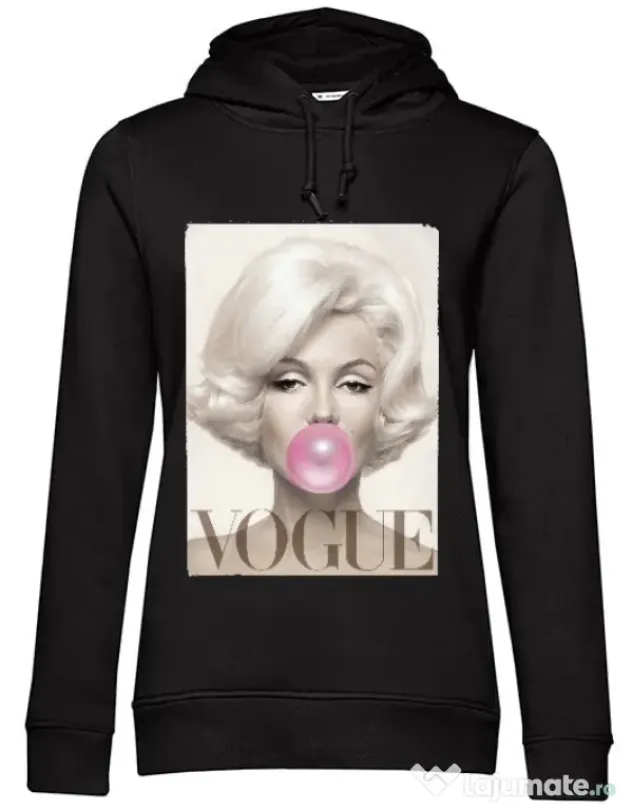 Hoodie dama cu gluga Bubblegum Negru