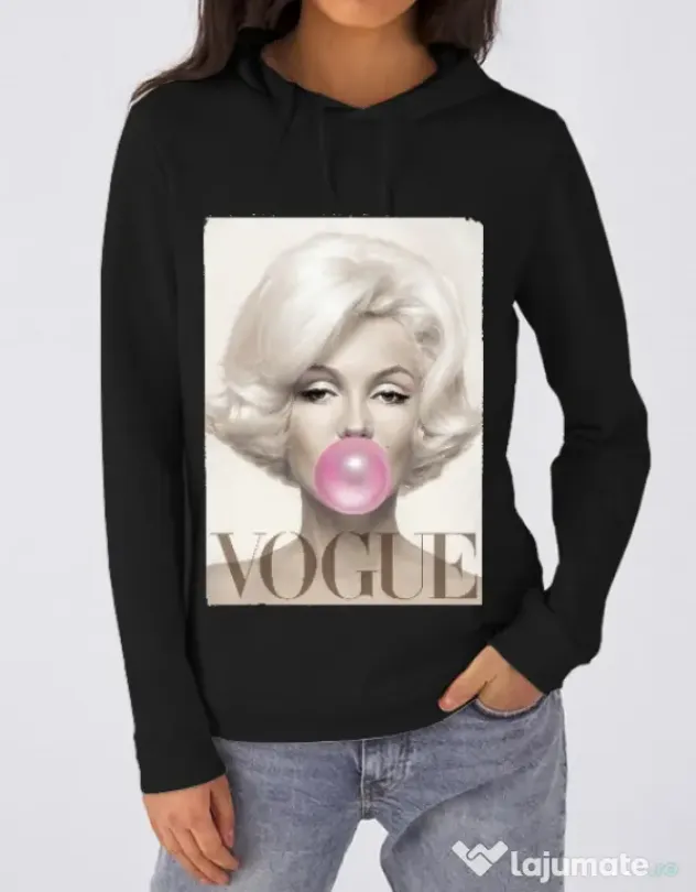 Hoodie dama cu gluga Bubblegum Negru