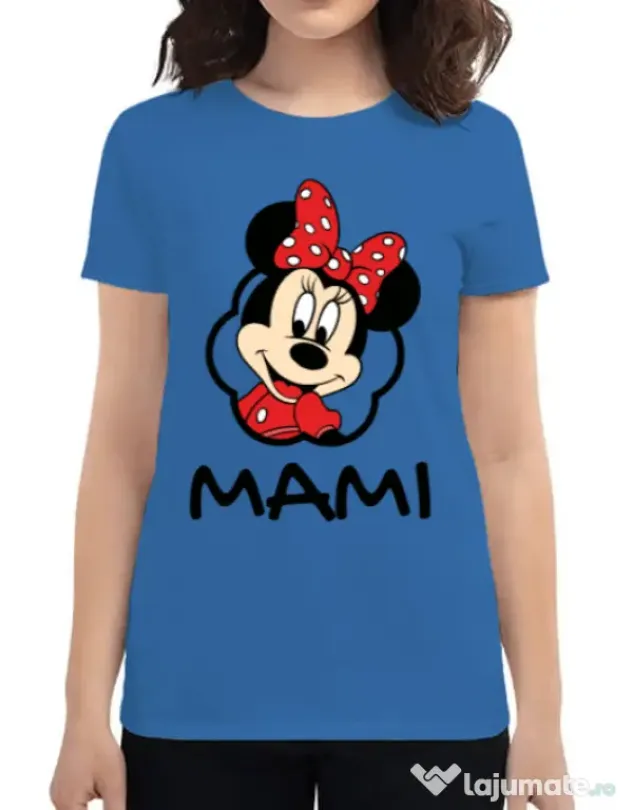 Tricou ADLER dama Mouse mommy Albastru azuriu