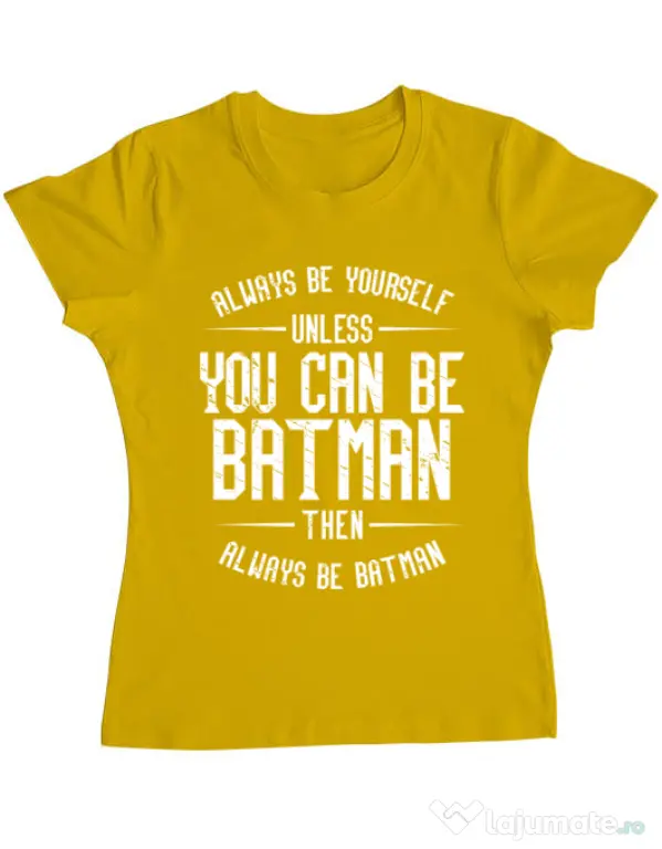 Tricou ADLER dama Always be batman Galben