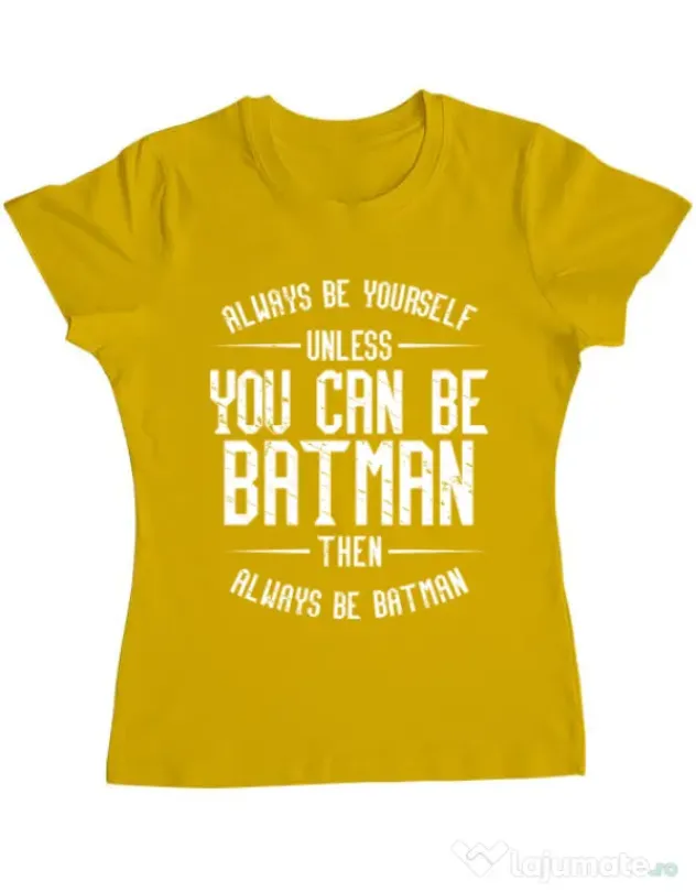 Tricou ADLER dama Always be batman Galben