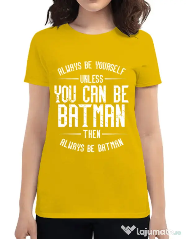 Tricou ADLER dama Always be batman Galben