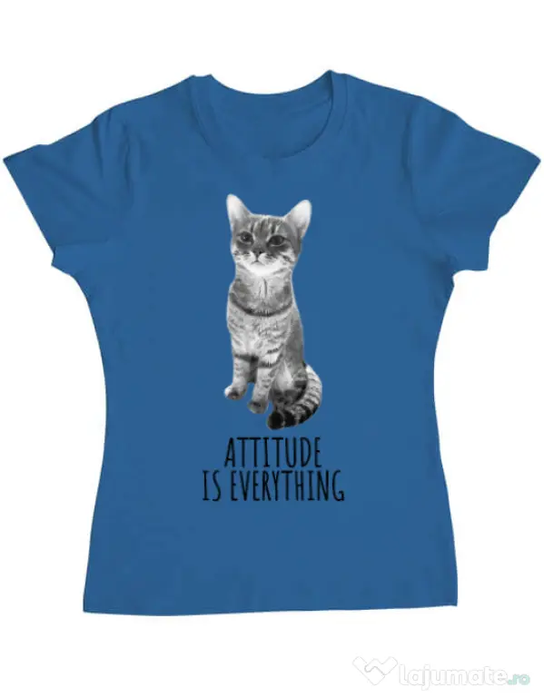 Tricou ADLER dama Attitude is everything Albastru azuriu