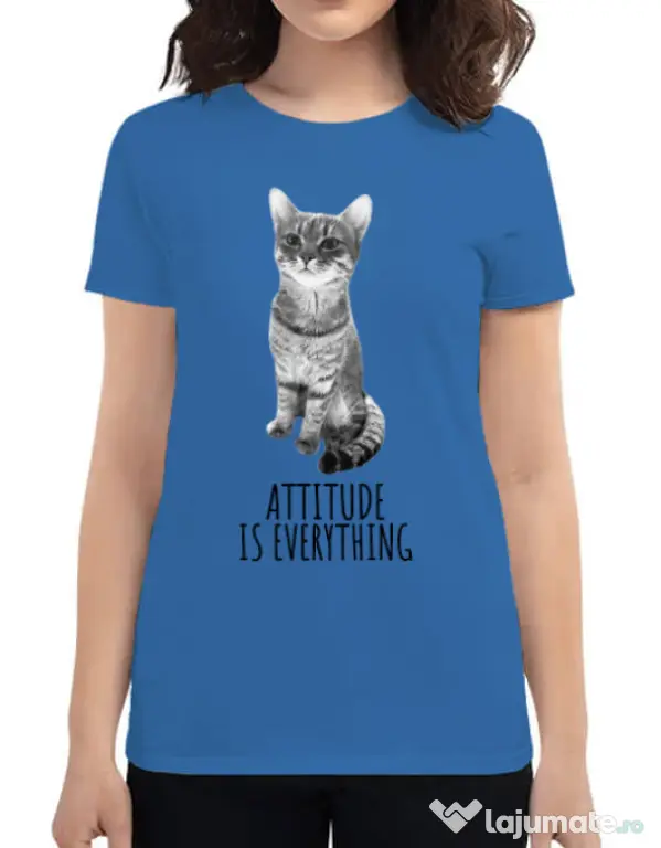 Tricou ADLER dama Attitude is everything Albastru azuriu