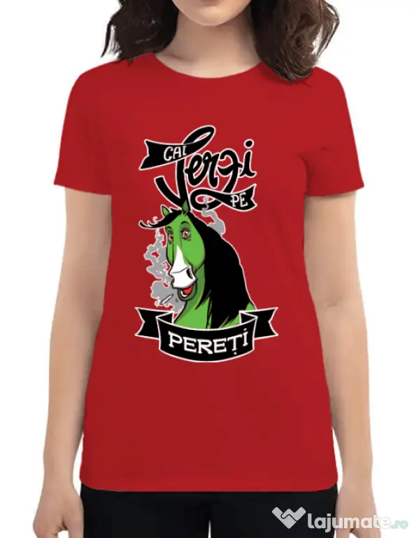 Tricou ADLER dama Cai verzi Rosu