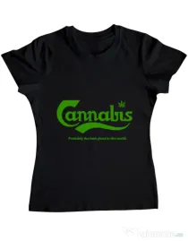 Tricou ADLER dama Cannabis Negru