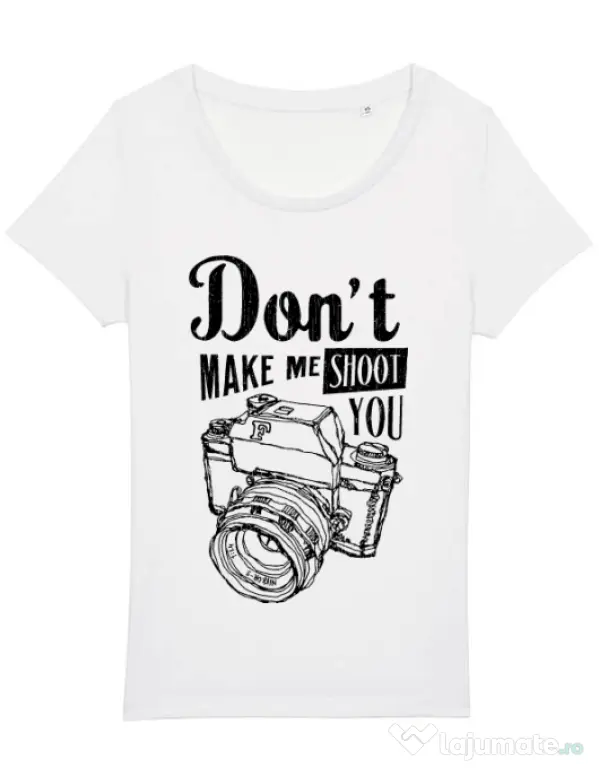 Tricou STANLEY STELLA dama Dont make me shoot you Alb