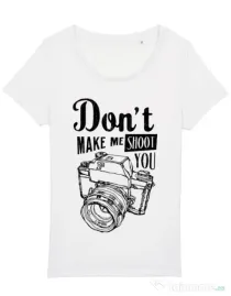 Tricou STANLEY STELLA dama Dont make me shoot you Alb