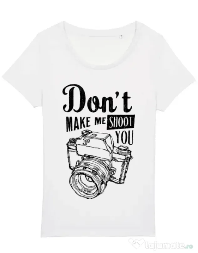 Tricou STANLEY STELLA dama Dont make me shoot you Alb