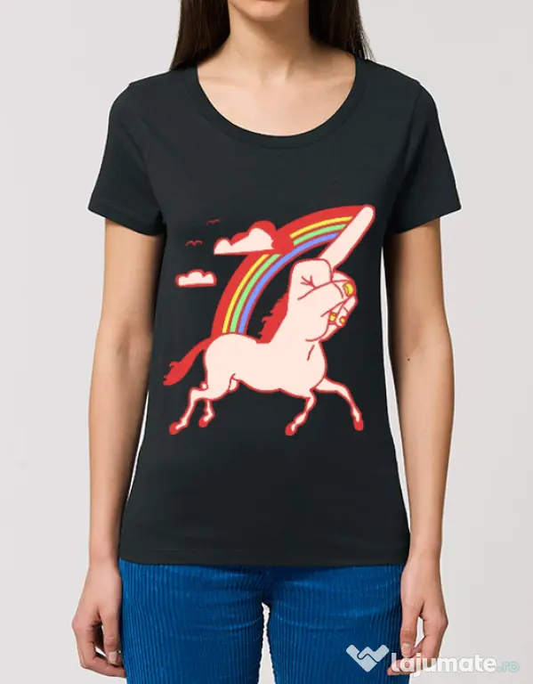 Tricou STANLEY STELLA dama FUnicorn Negru