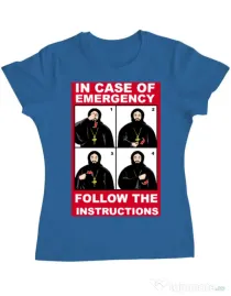 Tricou ADLER dama In case of emergency Albastru azuriu