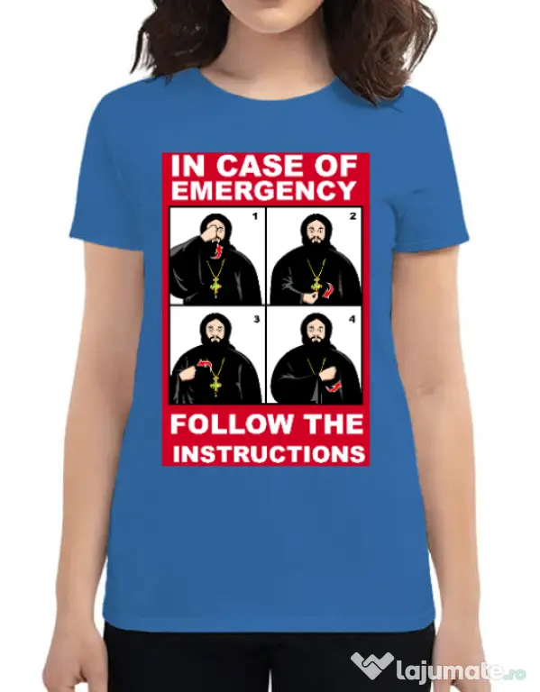 Tricou ADLER dama In case of emergency Albastru azuriu