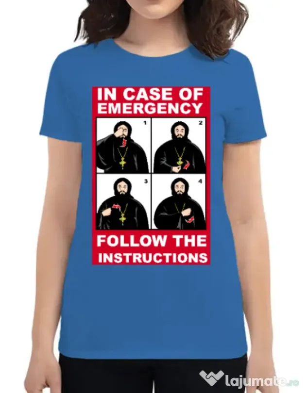 Tricou ADLER dama In case of emergency Albastru azuriu