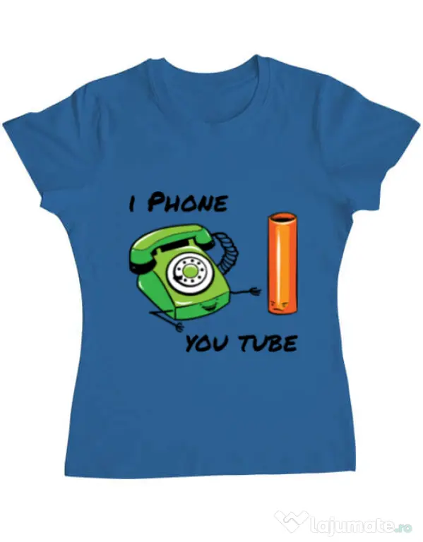 Tricou ADLER dama Iphone youtube Albastru azuriu