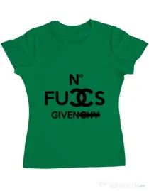 Tricou ADLER dama No fucks given Verde mediu