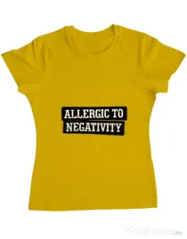 Tricou ADLER dama Allergic to negativity Galben