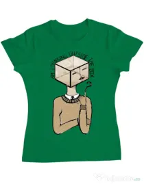 Tricou ADLER dama Am I thinking outside the box Verde mediu